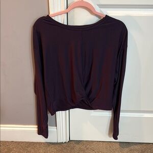 Women's Long Sleeve Twist Front Top - Purple